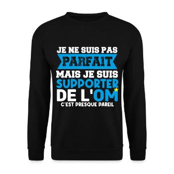 supporter football club humour football marseille - Sweat-shirt Unisexe - noir - Devant - Alina (178cm) & Michal (187cm)