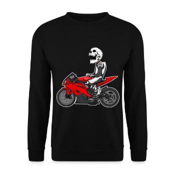 Motorcycle Lifestyle / Motorcycle / Motorcycle biker - Unisex Sweatshirt - black - Front - Alina (178cm) & Michal (187cm)