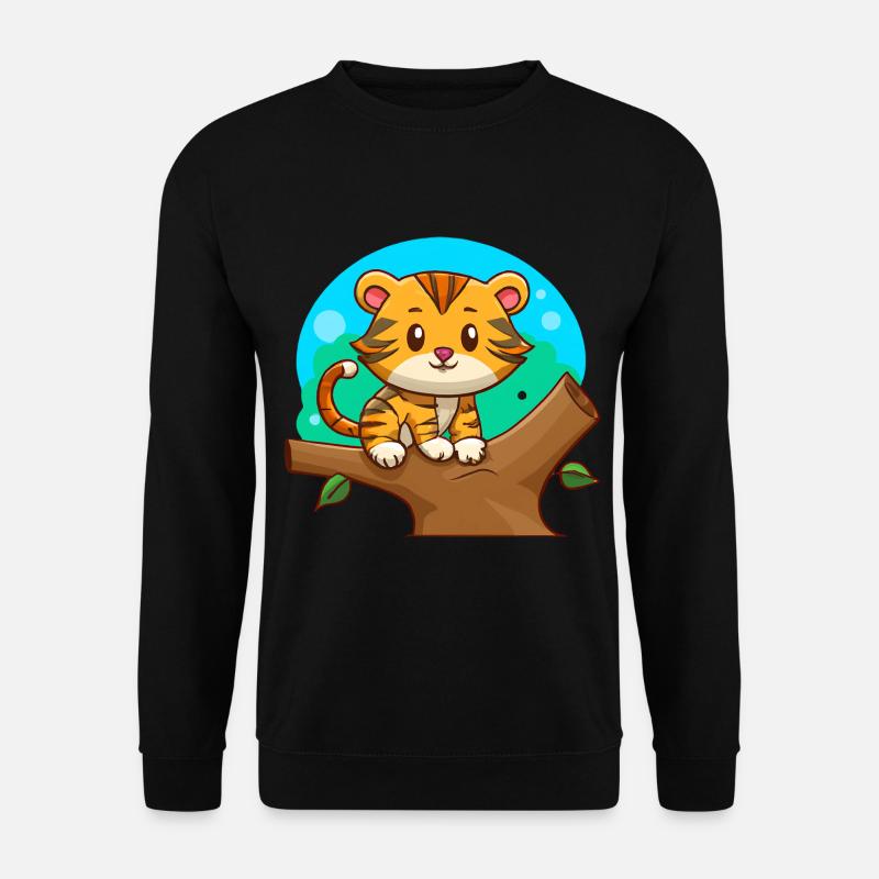 Tiger auf einem Baum - Unisex Pullover - Schwarz