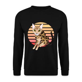 Bengalkatze - Unisex Pullover - Schwarz - Vorne - Alina (178cm) & Michal (187cm)
