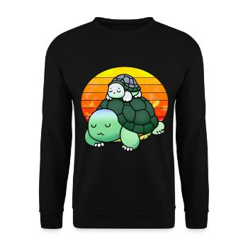 You don't wake sleeping turtles - Unisex Sweatshirt - black - Front - Alina (178cm) & Michal (187cm)