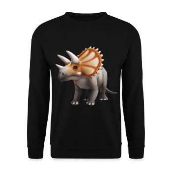 Triceratops Dinosaurier Illustration - Unisex Pullover - Schwarz - Vorne - Alina (178cm) & Michal (187cm)