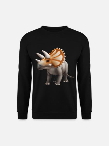 Triceratops Dinosaur Illustration - Unisex Sweatshirt - black