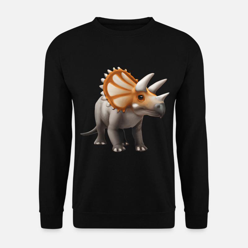 Triceratops Dinosaur Illustration - Unisex Sweatshirt - black