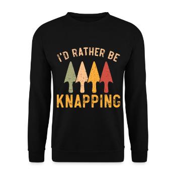 Je préfère casser des pointes de flèches et chasser - Sweat-shirt Unisexe - noir - Devant - Alina (178cm) & Michal (187cm)