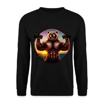 Muscular bear in the sunset - Unisex Sweatshirt - black - Front - Alina (178cm) & Michal (187cm)
