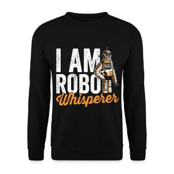 Ingénieur robot Robo-whisperer amateur de robotique - Sweat-shirt Unisexe - noir - Devant - Alina (178cm) & Michal (187cm)