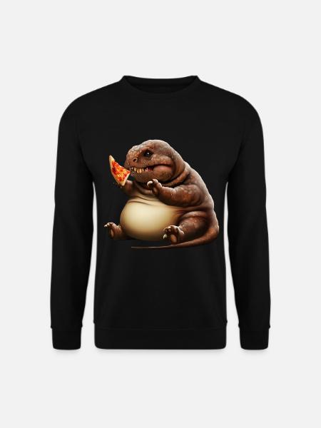 Pizza Loving Dinosaur - Unisex Sweatshirt - black