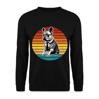 French Bulldog T Shirt Dog funny dog design Hunde - Unisex Pullover - Schwarz - Vorne - Alina (178cm) & Michal (187cm)