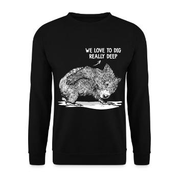 Dig Really Deep Wombat Australian Animals - Unisex Sweatshirt - black - Front - Alina (178cm) & Michal (187cm)