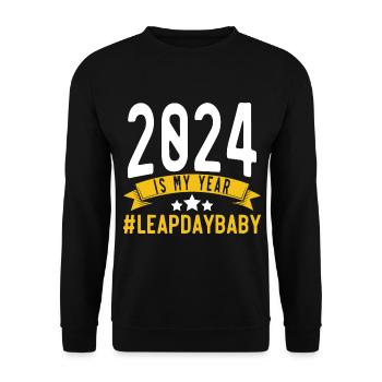 Happy Birthday Leap Year February 29 Leap Day - Unisex Sweatshirt - black - Front - Alina (178cm) & Michal (187cm)