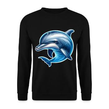 Delfin - Unisex Pullover - Schwarz - Vorne - Alina (178cm) & Michal (187cm)