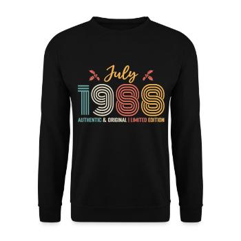 July 1988 birthday July 1988 July - Unisex Sweatshirt - black - Front - Alina (178cm) & Michal (187cm)