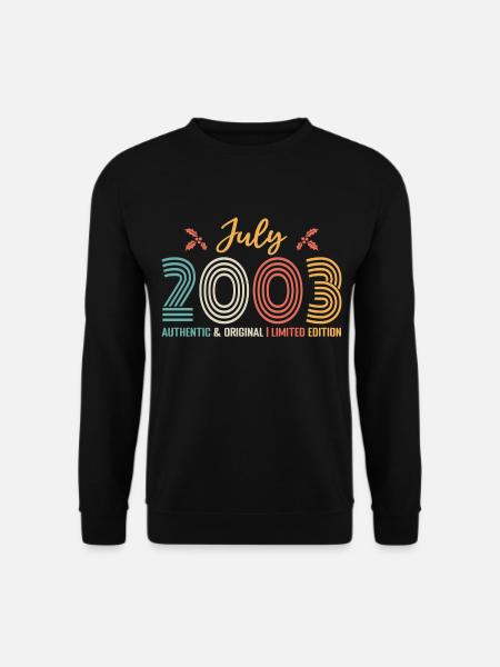 Juli 2003 Geburtstag Juli 2003 Juli - Unisex Pullover - Schwarz
