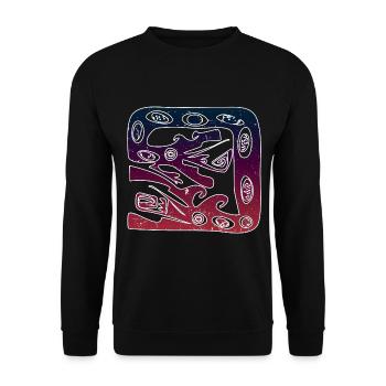 Double Dragon Aboriginal Austrialien Down Under - Unisex Pullover - Schwarz - Vorne - Alina (178cm) & Michal (187cm)