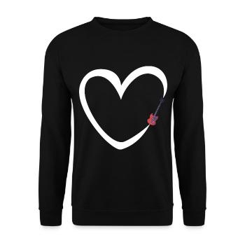 Guitare électrique Guitariste de coeur Rock Bass Music - Sweat-shirt Unisexe - noir - Devant - Alina (178cm) & Michal (187cm)