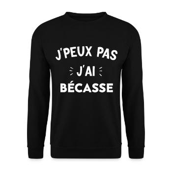 je peux pas j'ai bécasse cadeau humour chasseur - Sweat-shirt Unisexe - noir - Devant - Alina (178cm) & Michal (187cm)