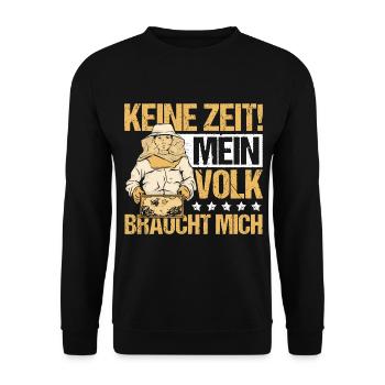 Imker Bienen Honig - Unisex Pullover - Schwarz - Vorne - Alina (178cm) & Michal (187cm)