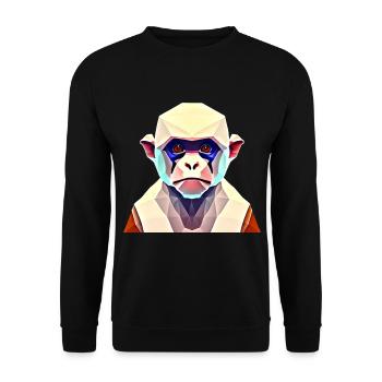 Polygon Affe - Unisex Pullover - Schwarz - Vorne - Alina (178cm) & Michal (187cm)