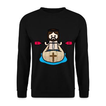 Jésus en kayak - Sweat-shirt Unisexe - noir - Devant - Alina (178cm) & Michal (187cm)
