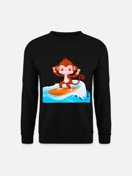 Surfer Monkey - Unisex Sweatshirt - black