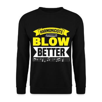 Harmonica Orgue à bouche Harmoniciste Joueur d’harmonica - Sweat-shirt Unisexe - noir - Devant - Alina (178cm) & Michal (187cm)