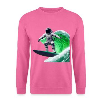 Green Waves Surfing Astronaut - Unisex Sweatshirt - pink - Front