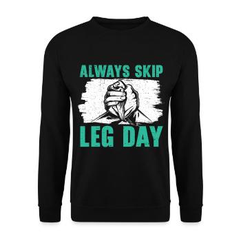 Immer Beintag auslassen Arm Wrestle Arm Wrestling - Unisex Pullover - Schwarz - Vorne - Alina (178cm) & Michal (187cm)