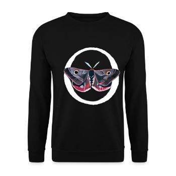 Gouache painting: moth - Unisex Sweatshirt - black - Front - Alina (178cm) & Michal (187cm)