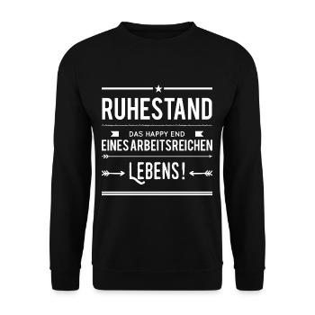 Ruhestand Rente Rentner Rentenbeginn Pensionär - Unisex Pullover - Schwarz - Vorne - Alina (178cm) & Michal (187cm)