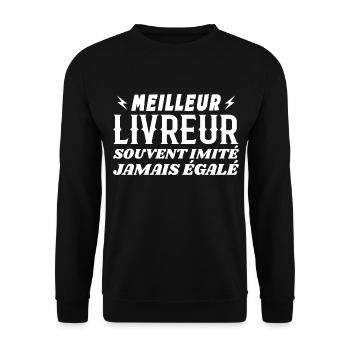 Super Delivery Man Humor Best Delivery Driver - Unisex Sweatshirt - black - Front - Alina (178cm) & Michal (187cm)