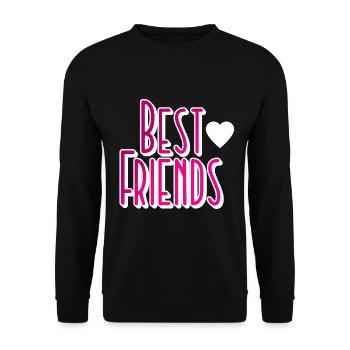 Best Friends Freunde Freundschaft - Unisex Pullover - Schwarz - Vorne - Alina (178cm) & Michal (187cm)