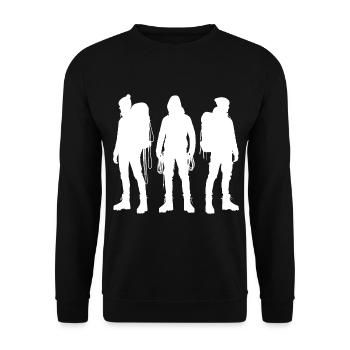 Boulder Climbing Klettern Climber Herren - Unisex Pullover - Schwarz - Vorne - Alina (178cm) & Michal (187cm)