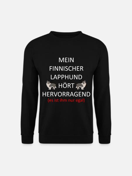 Finnischer Lapphund Hütehund Lapinkoira Hund - Unisex Pullover - Schwarz
