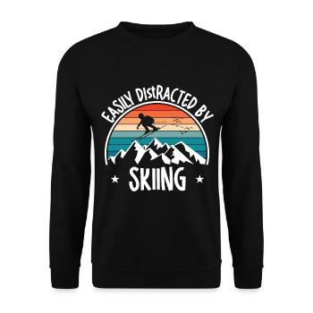 Ski Skiing Skier Skiing Cross-country skiing Biathlon - Unisex Sweatshirt - black - Front - Alina (178cm) & Michal (187cm)
