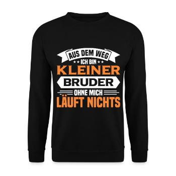 Schwester Kleiner Bruder Bruder Geschenk - Unisex Pullover - Schwarz - Vorne - Alina (178cm) & Michal (187cm)