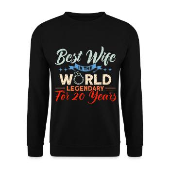 20th Wedding Anniversary Couple Design 20 Years of Marriage - Unisex Sweatshirt - black - Front - Alina (178cm) & Michal (187cm)
