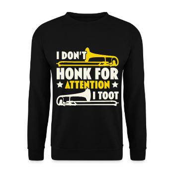 Je ne klaxonne pas pour attirer l’attention, je fais Posauni - Sweat-shirt Unisexe - noir - Devant - Alina (178cm) & Michal (187cm)