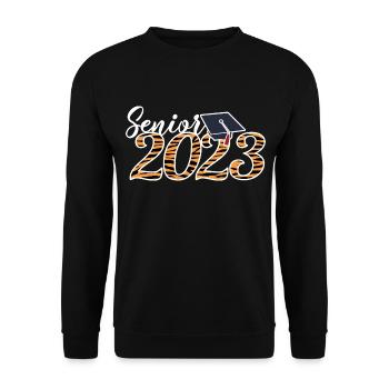 Senior 2023 Tiger Skin Cadeau de fin d’études gradué - Sweat-shirt Unisexe - noir - Devant - Alina (178cm) & Michal (187cm)