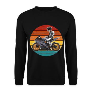 Moto Lifestyle / Moto / Motos motard - Sweat-shirt Unisexe - noir - Devant - Alina (178cm) & Michal (187cm)