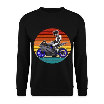 Motorcycle Lifestyle / Motorcycle / Motorcycles biker - Unisex Sweatshirt - black - Front - Alina (178cm) & Michal (187cm)