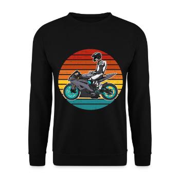 Motorcycle Lifestyle / Motorrad / Motorräder biker - Unisex Pullover - Schwarz - Vorne - Alina (178cm) & Michal (187cm)
