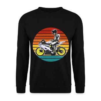 Motorcycle Lifestyle / Motorcycle / Motorcycles biker - Unisex Sweatshirt - black - Front - Alina (178cm) & Michal (187cm)