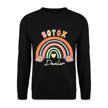 Plastic Surgery Botox Dealer - Unisex Sweatshirt - black - Front - Alina (178cm) & Michal (187cm)
