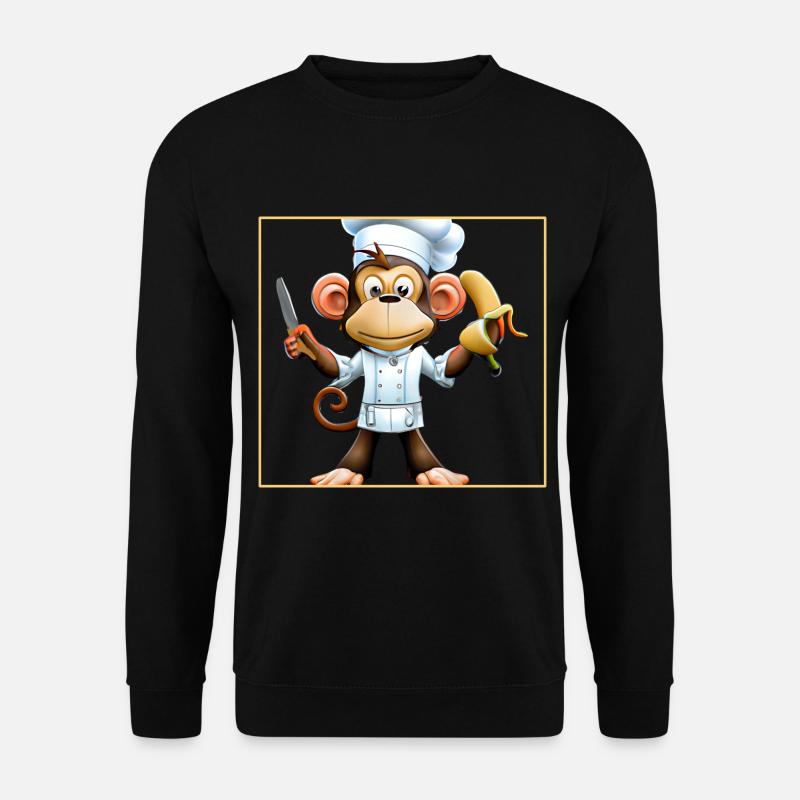 Bananen Affe kocht - Unisex Pullover - Schwarz