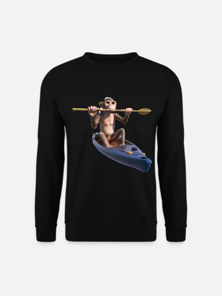 Monkey in a kayak - Unisex Sweatshirt - black