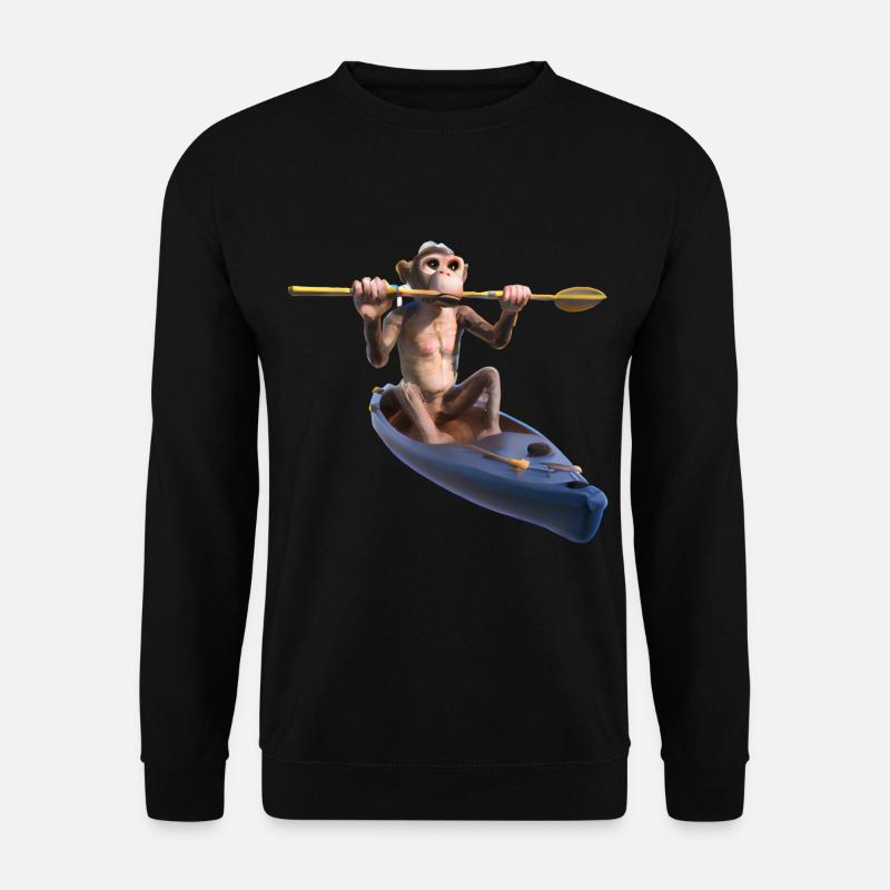 Monkey in a kayak - Unisex Sweatshirt - black