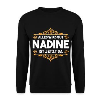 Nadine - Unisex Pullover - Schwarz - Vorne - Alina (178cm) & Michal (187cm)