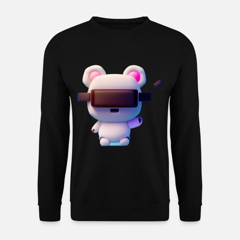 Bear with Virtual Reality Headset - Unisex Sweatshirt - black