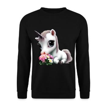 Joli bouquet d’odeurs de licorne - Sweat-shirt Unisexe - noir - Devant - Alina (178cm) & Michal (187cm)
